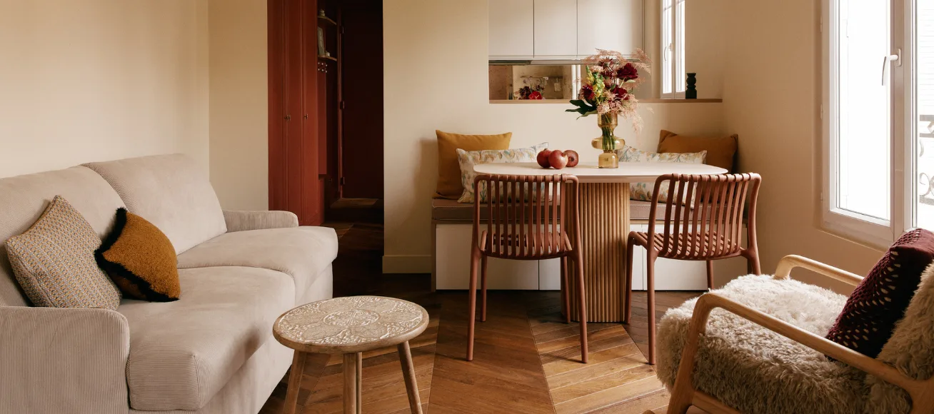 Pièce à vivre appartement rénové Paris