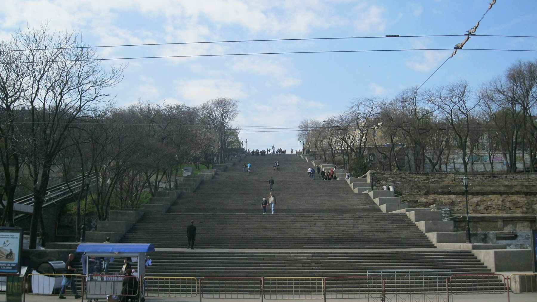 The Potemkin Stairs in Odesa, overlooking the Black Sea