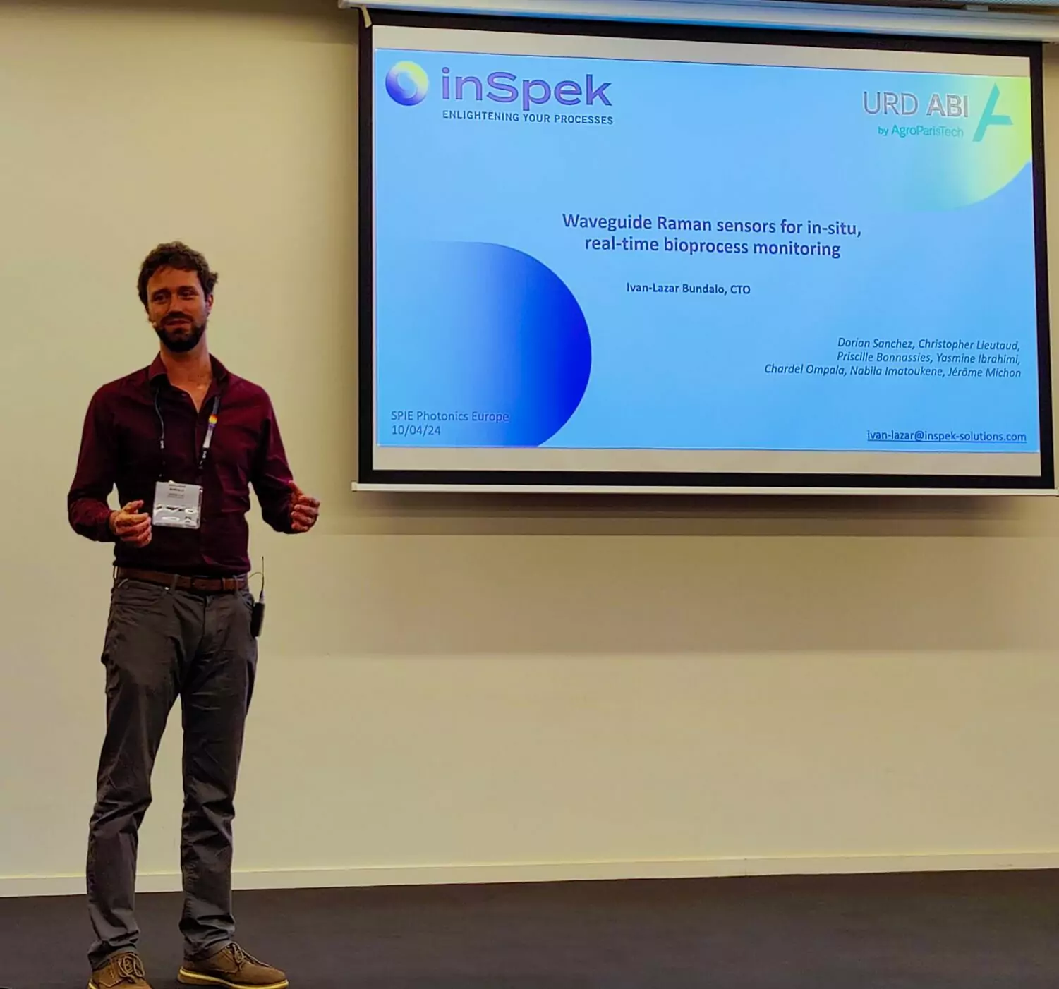 Presentation at SPIE Photonics Europe by Ivan-Lazar Bundalo on April 10th