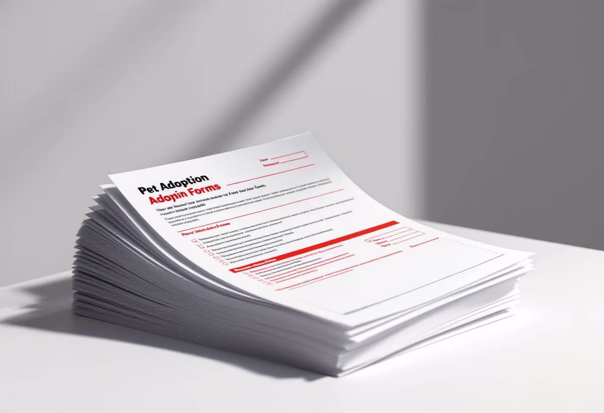 image of pet adoption paperwork