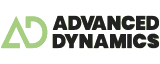 Logo with stylized letters AD and text Advanced Dynamics.
