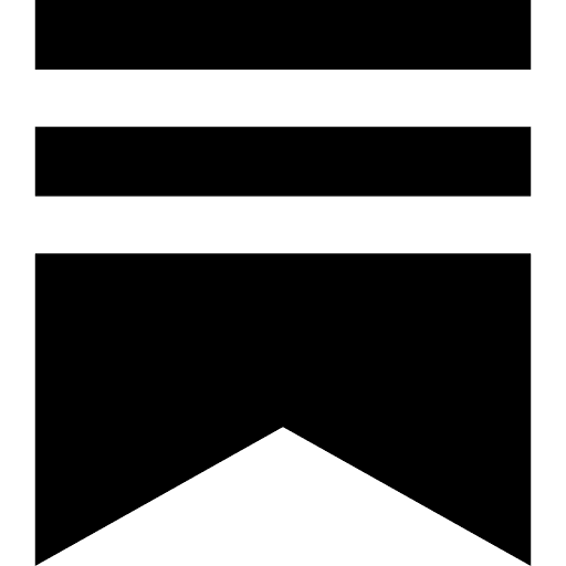 Black bookmark icon with straight top edges and an inverted triangle bottom edge on white background.