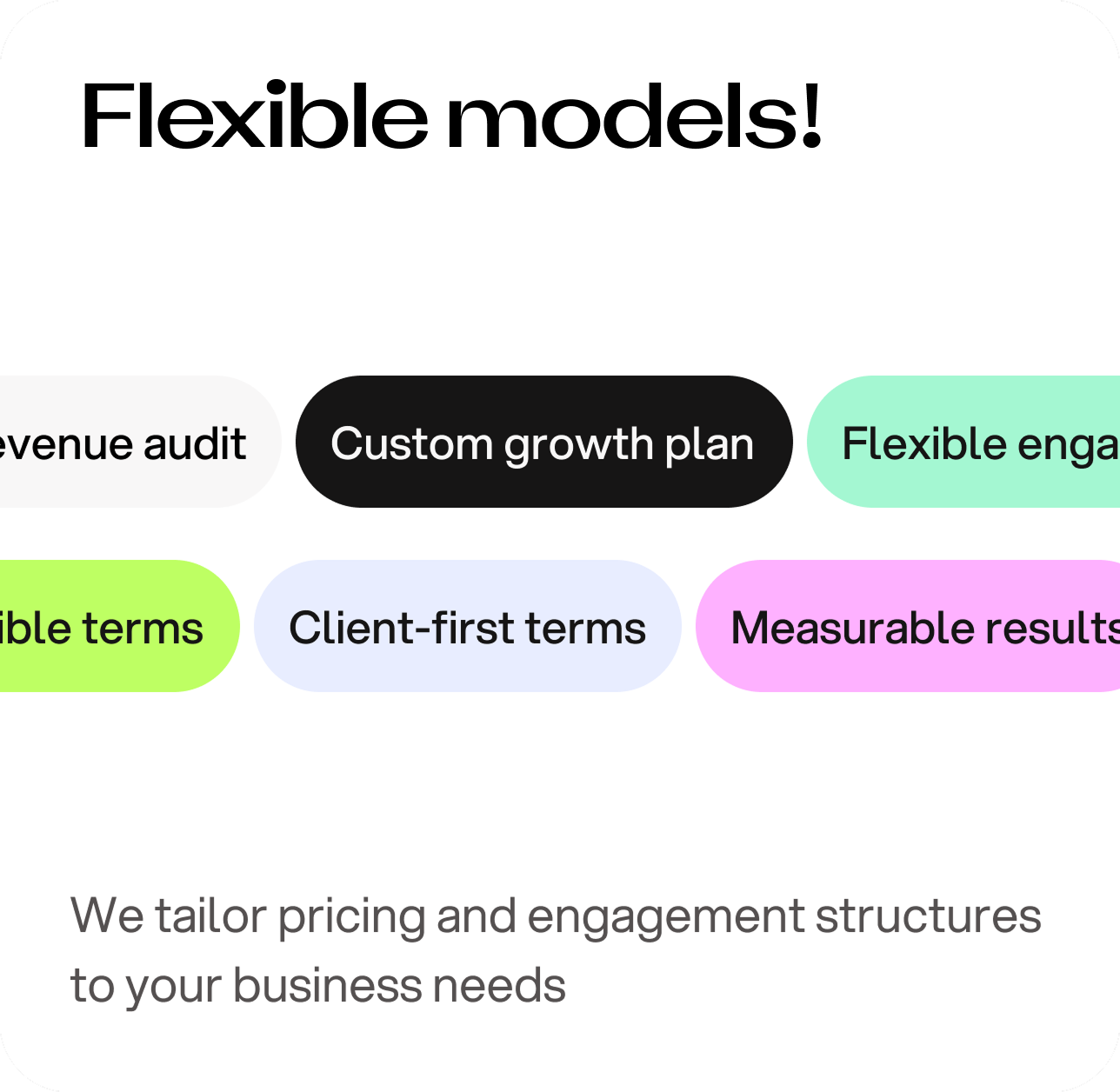 flexible pricing and models