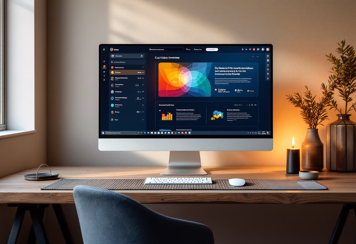 [interface] image of a computer showcasing educational software (for a edtech)