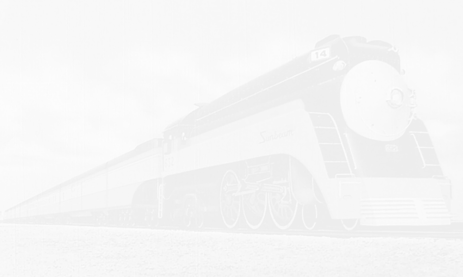 Vintage black and white photo of a sunbeam train
