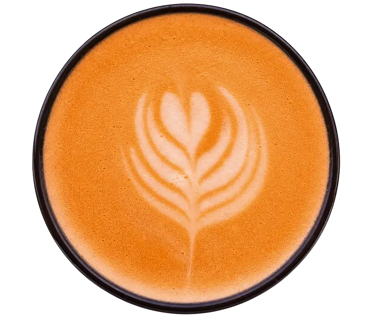 Foam art on a cappuccino 