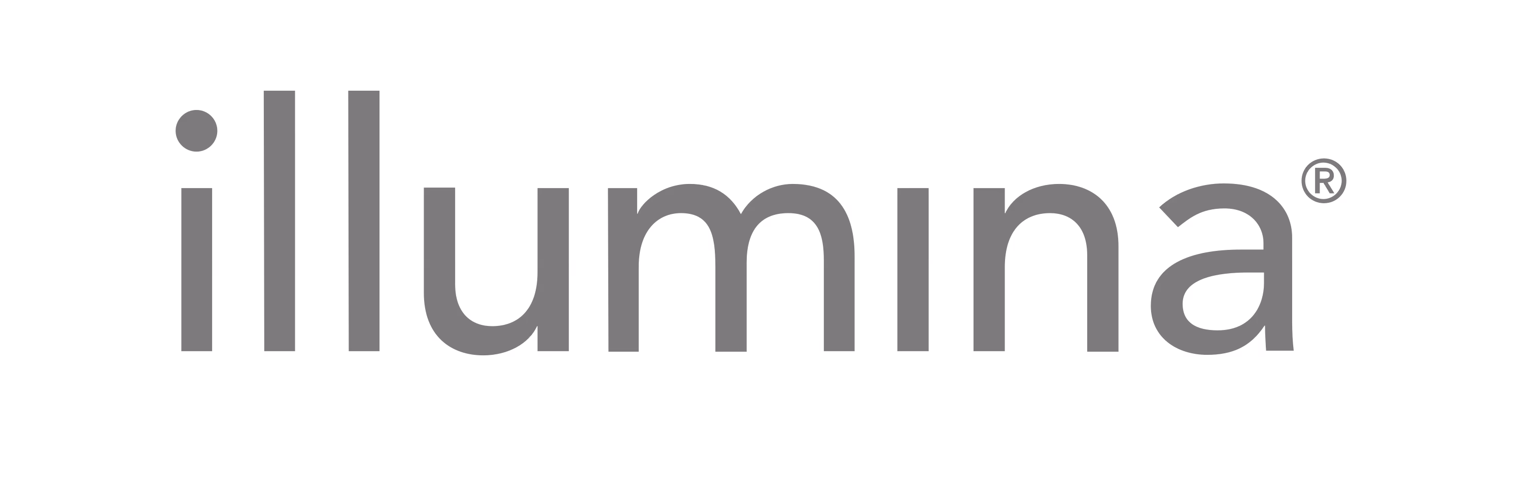 Illumina wordmark logo in gray with registered trademark symbol on white background