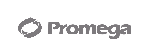 Promega company logo consisting of a circular emblem and the word Promega in gray text.