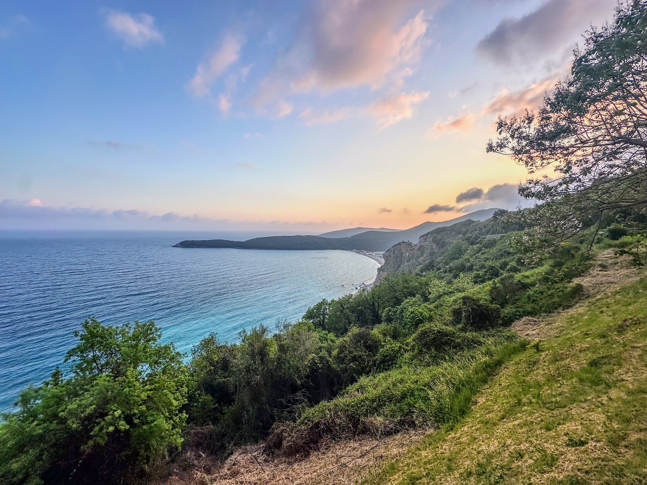 Bay of Kotor Montenegro coastline at sunrise