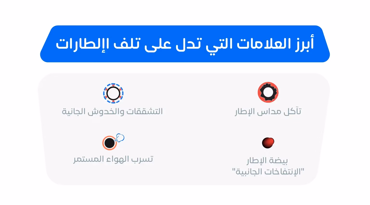 أبرز علامات تدل على تلف الإطارات