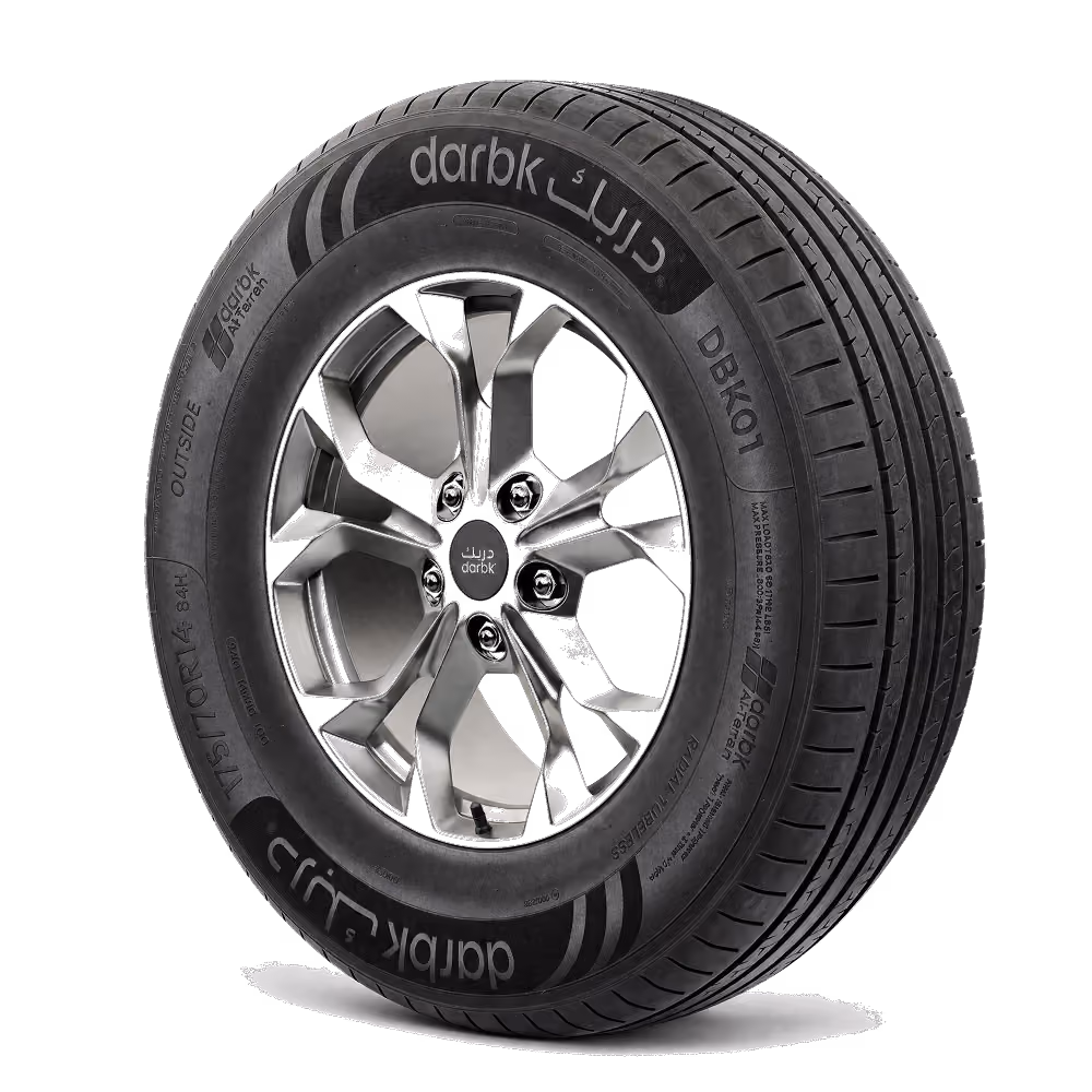 The Darbak DBK01 tire, size 175/70R14, is a PCR tire designed for passenger cars within the Darbak range. This size is suitable for vehicles compatible with a tire width of 175 mm, an aspect ratio of 70, and a rim size of 14 inches. Always ensure the correct size, load index, and speed rating from the vehicle manual or tire placard before installation.