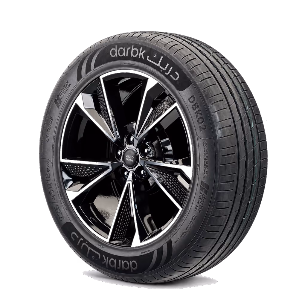 إطار دربك DBK02 مقاس 225/45R18 هو إطار PCR مخصص لسيارات الركاب ضمن مجموعة دربك. يناسب هذا المقاس المركبات المتوافقة مع عرض إطار 225 مم، ونسبة ارتفاع 45، وقياس جنط 18 بوصة. يجب التأكد دائمًا من المقاس ومؤشر الحمولة وتصنيف السرعة المناسبين من دليل المركبة أو ملصق الإطارات قبل التركيب.