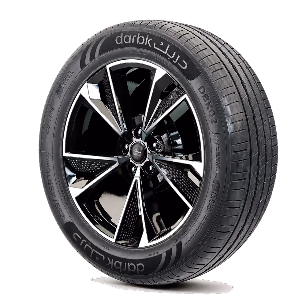 إطار دربك DBK02 مقاس 235/45R18 هو إطار PCR مخصص لسيارات الركاب ضمن مجموعة دربك. يناسب هذا المقاس المركبات المتوافقة مع عرض إطار 235 مم، ونسبة ارتفاع 45، وقياس جنط 18 بوصة. يجب التأكد دائمًا من المقاس ومؤشر الحمولة وتصنيف السرعة المناسبين من دليل المركبة أو ملصق الإطارات قبل التركيب.