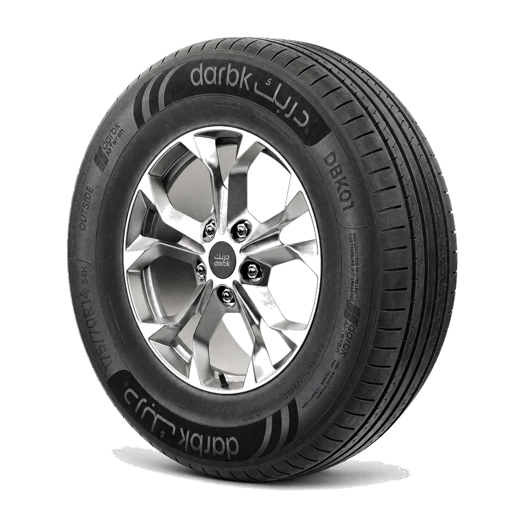 إطار دربك DBK01 مقاس 175/70R14 هو إطار PCR مخصص لسيارات الركاب ضمن مجموعة دربك. يناسب هذا المقاس المركبات المتوافقة مع عرض إطار 175 مم، ونسبة ارتفاع 70، وقياس جنط 14 بوصة. يجب التأكد دائمًا من المقاس ومؤشر الحمولة وتصنيف السرعة المناسبين من دليل المركبة أو ملصق الإطارات قبل التركيب.