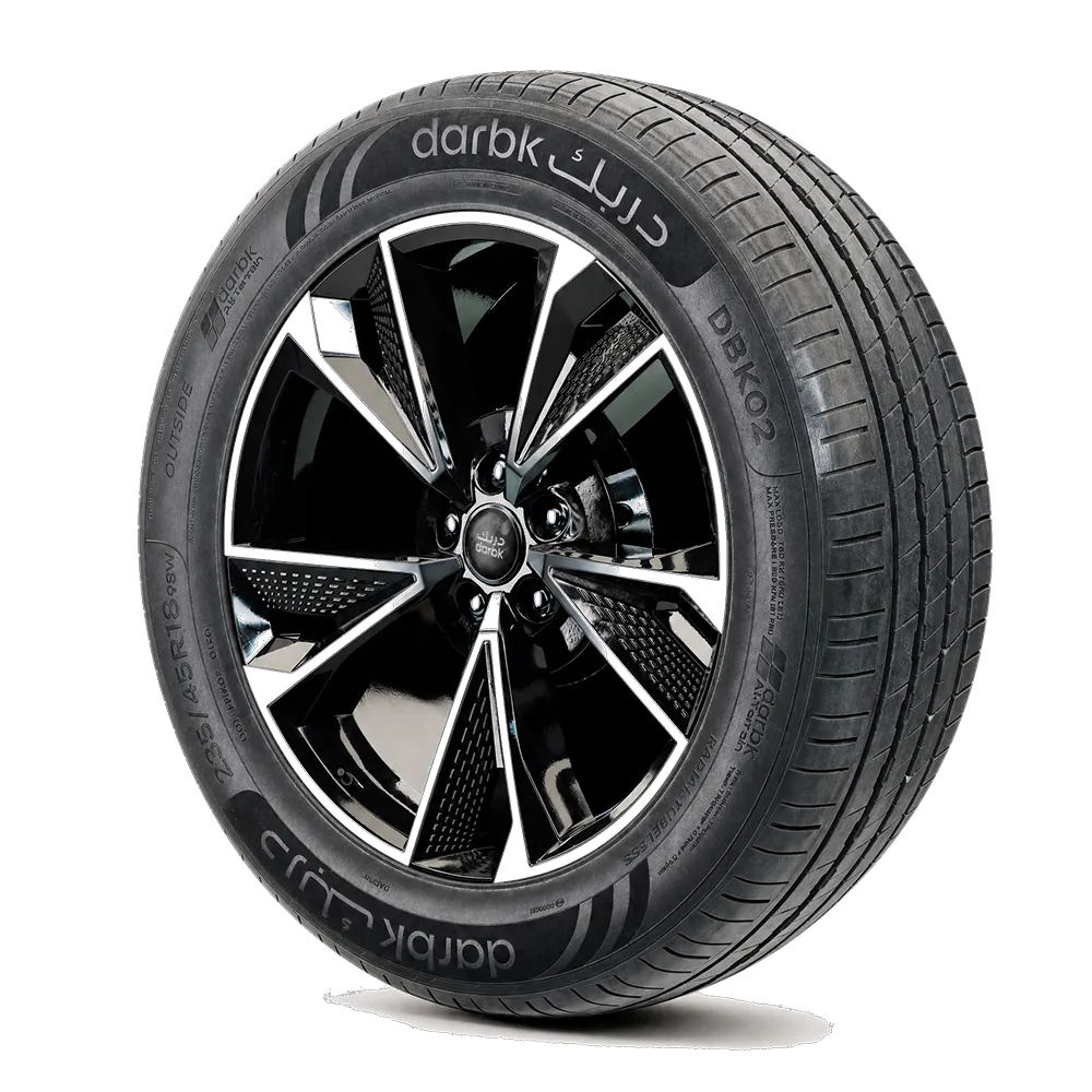 إطار دربك DBK02 مقاس 235/45R18 هو إطار PCR مخصص لسيارات الركاب ضمن مجموعة دربك. يناسب هذا المقاس المركبات المتوافقة مع عرض إطار 235 مم، ونسبة ارتفاع 45، وقياس جنط 18 بوصة. يجب التأكد دائمًا من المقاس ومؤشر الحمولة وتصنيف السرعة المناسبين من دليل المركبة أو ملصق الإطارات قبل التركيب.