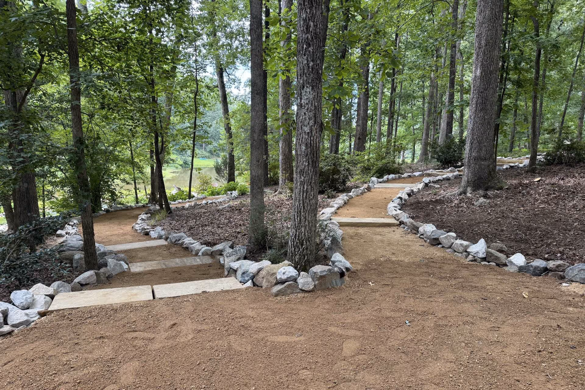 Residential hardscape installation by Modern Plant Creations
