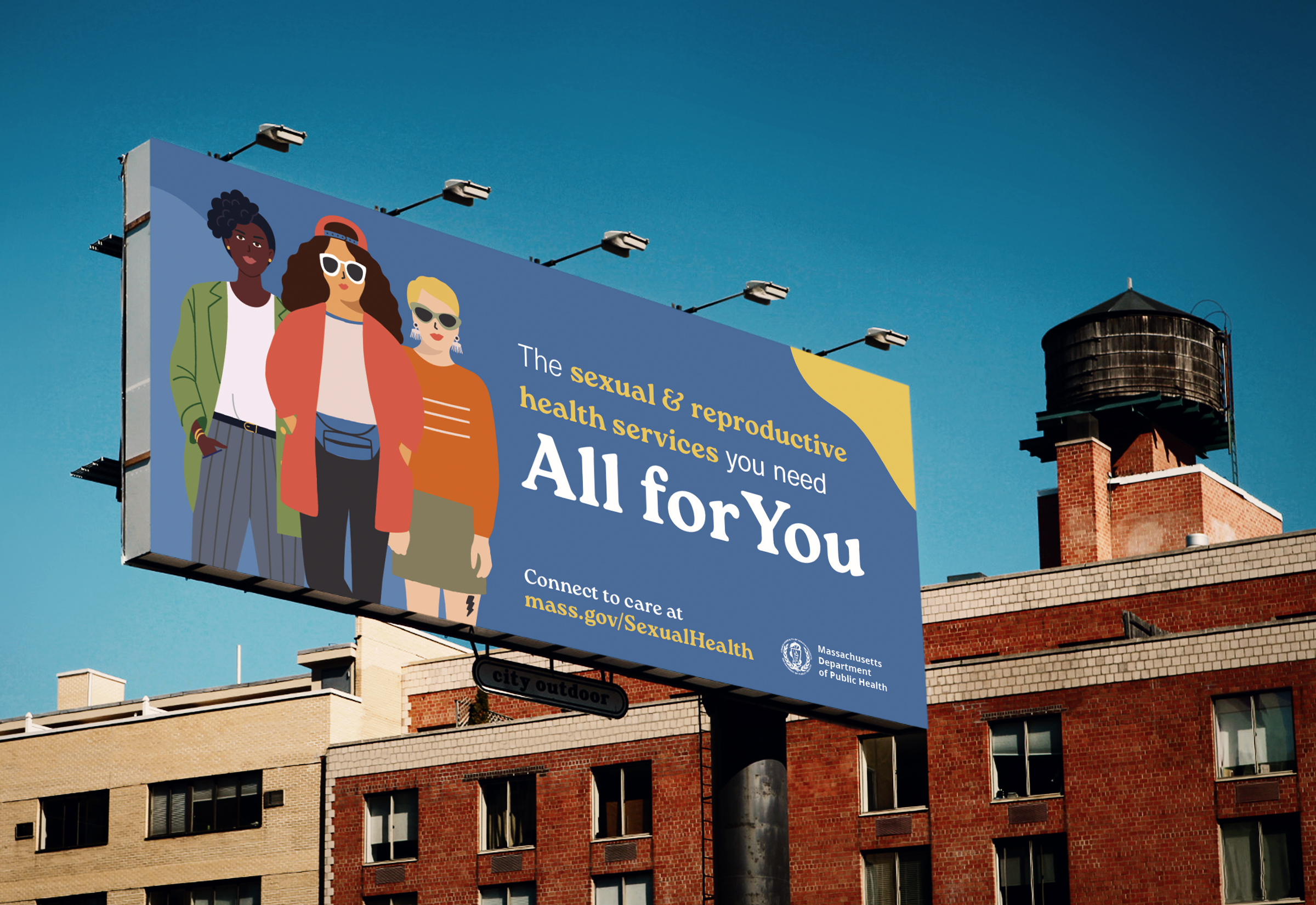 Billboard reading The sexual & reproductive health services you need. All for You.