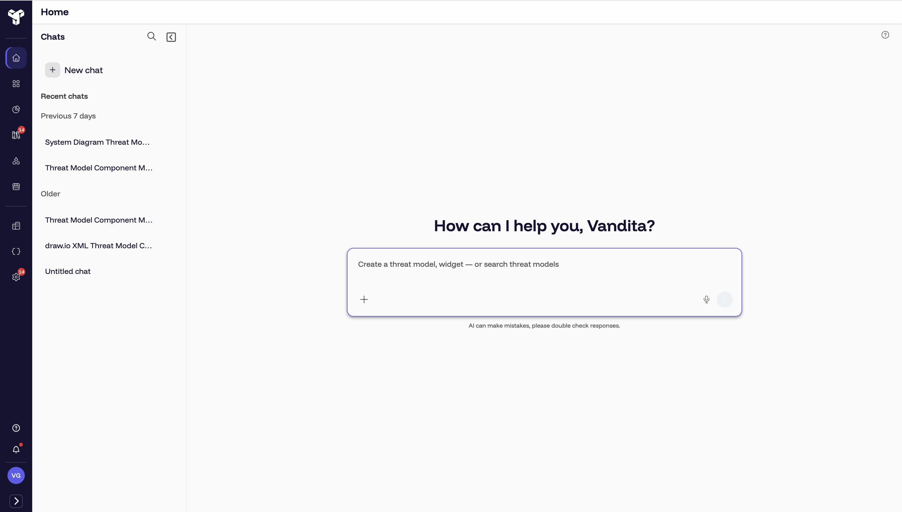 NexusAI turning uploaded documents into a threat model through a conversational chat