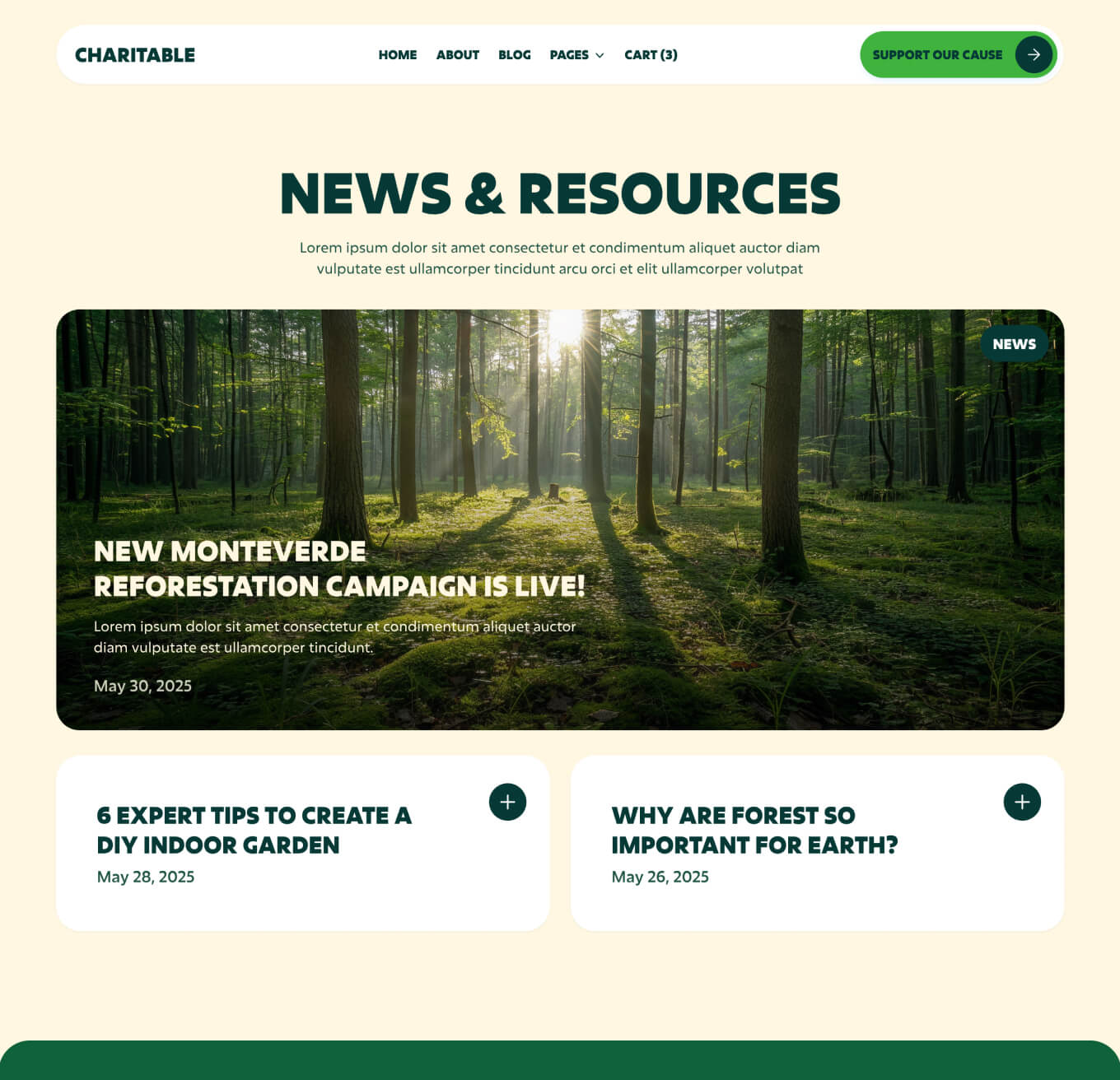 Charitable - Blog V1 Page - Nonprofit Webflow Template