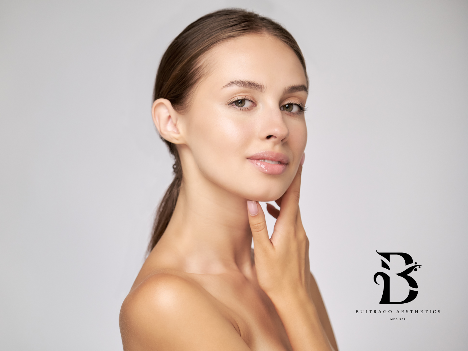 woman touching face