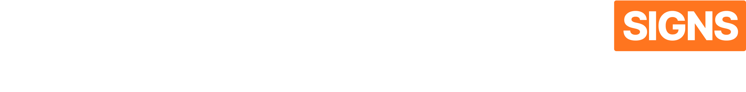 Text reading FINE LINES with the word SIGNS in black inside an orange rectangle on the right