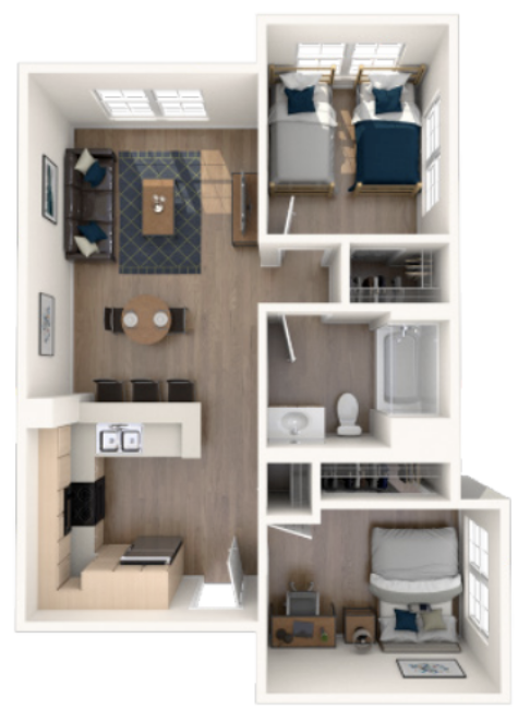 2x1 Floor plan