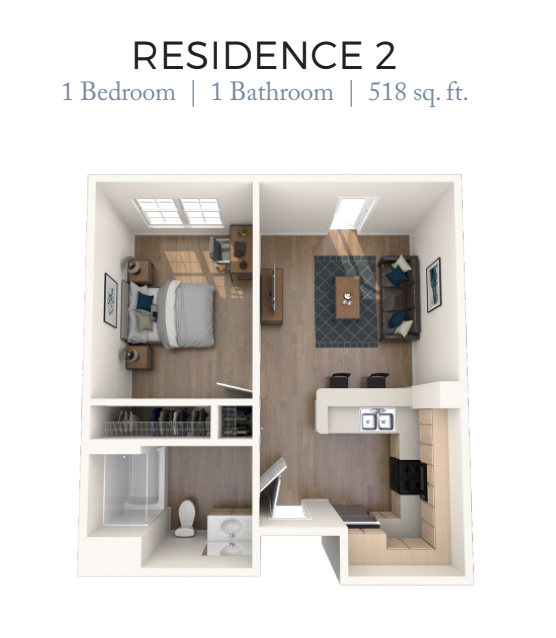 1 bed 1 bath floor plan layout