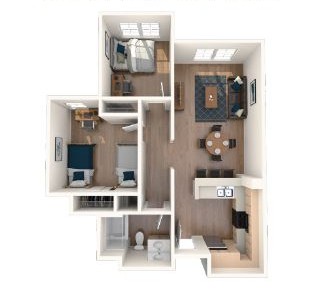 2BD, 1BTH W