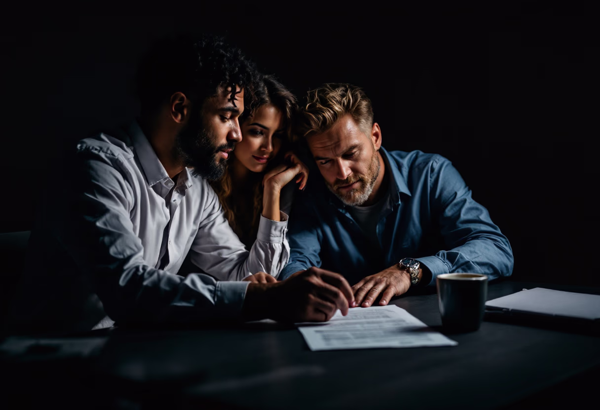 scene: parents discussing insurance with an agent