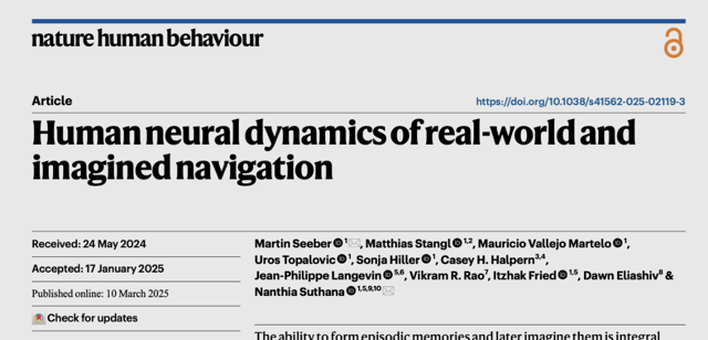 Nature Human Behaviour article graphic on real-world navigation