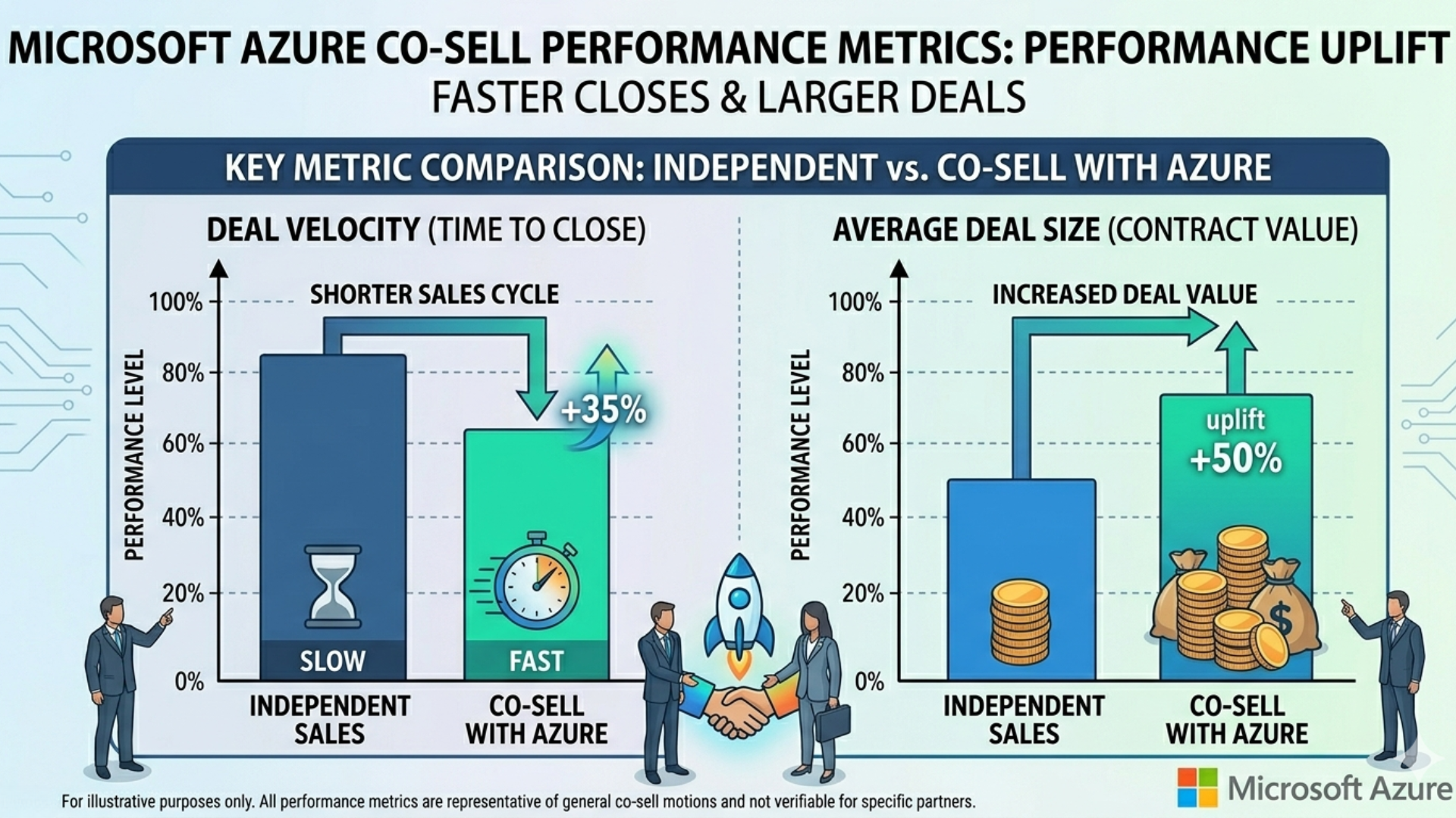 Co-sell with Microsoft Azure performance metrics showing faster closes and larger deals - Missioned AI