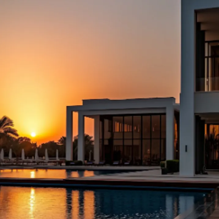Modern villa pool exterior