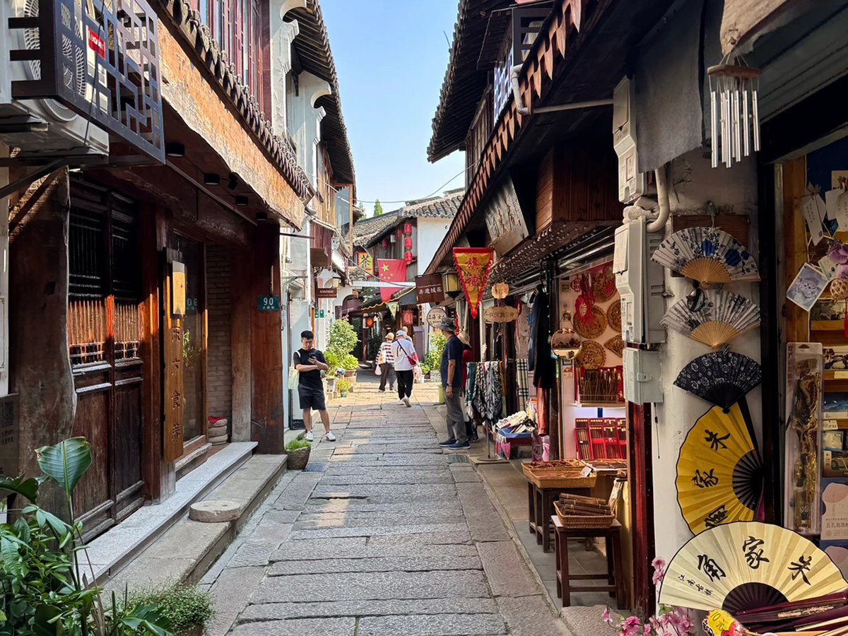 Pedestrian lane along a canal in Zhujiajiao