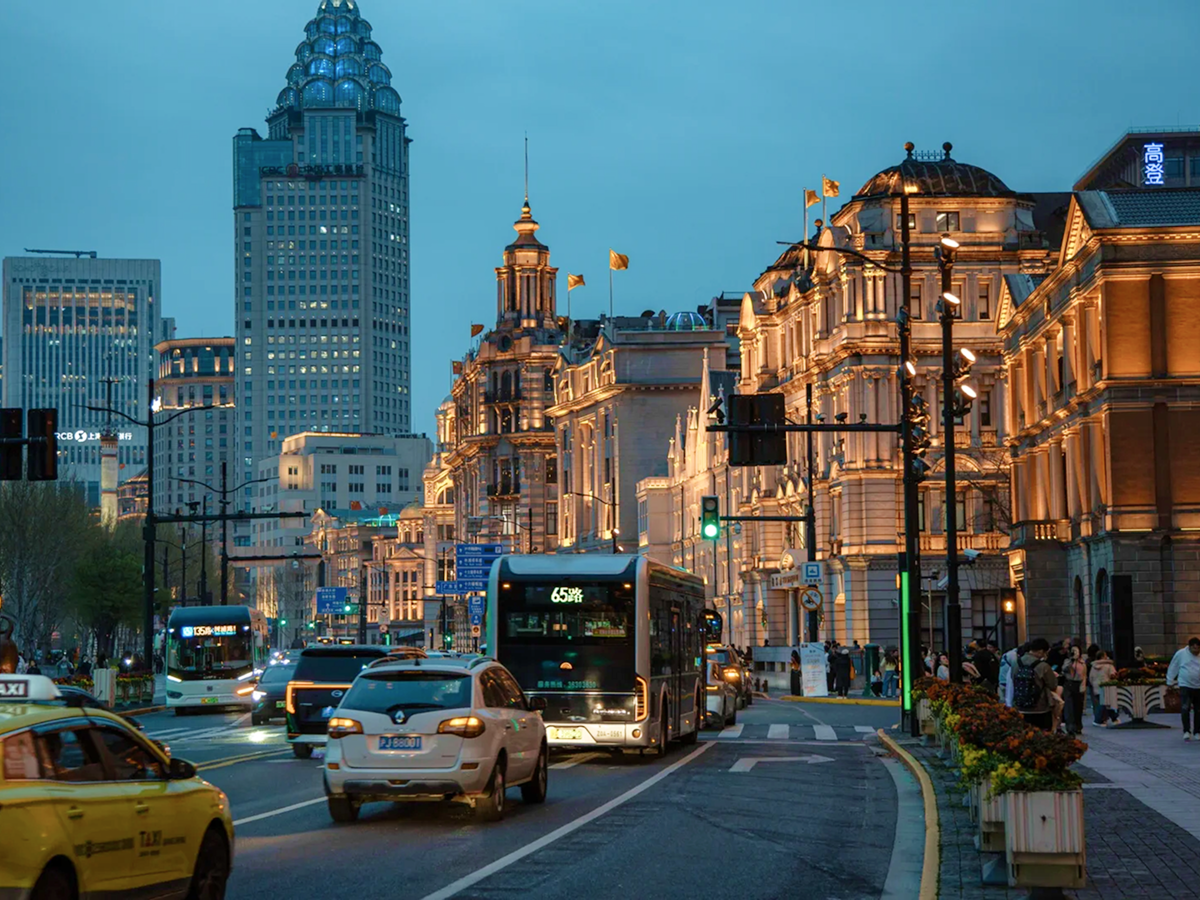 The Bund waterfront, contrasting with French Concession walking days