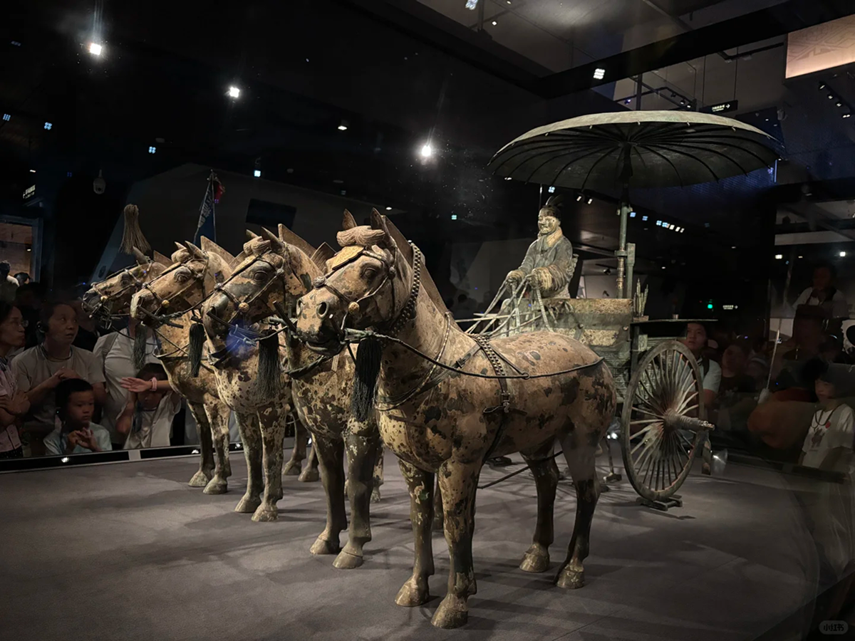 Bronze chariot and horses at the Qin Shi Huang mausoleum site