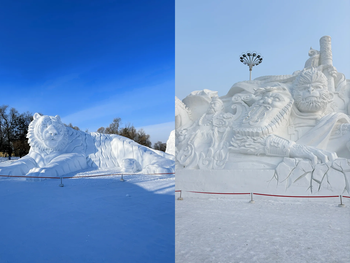 Snow sculptures at Sun Island in Harbin
