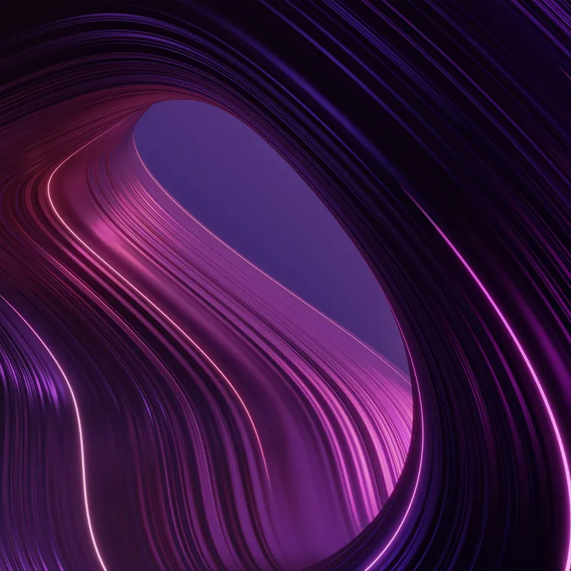 Smooth purple and pink curved lines creating a tunnel-like shape