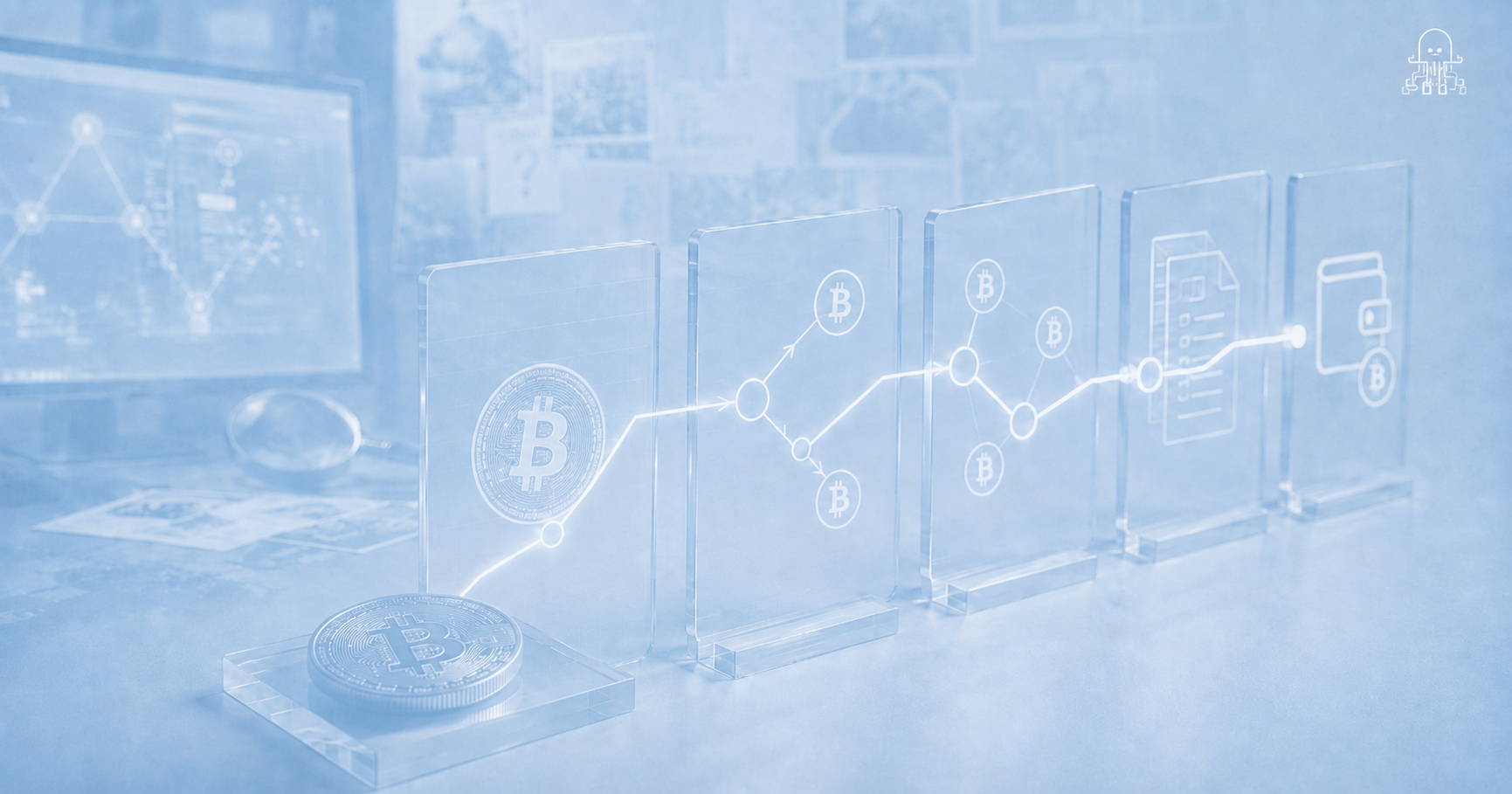 Blockchain transaction flow diagram showing funds traced across multiple chains