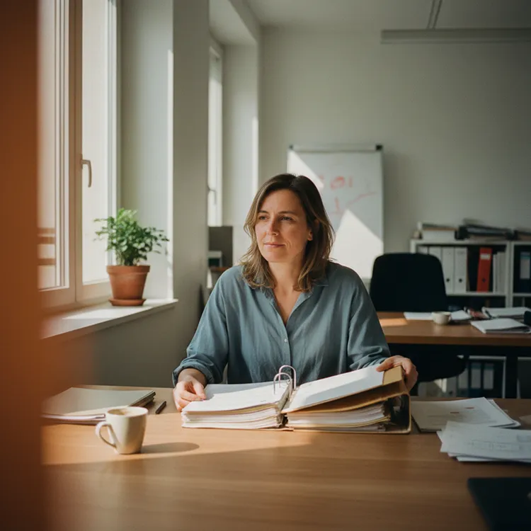 DRH de PME en entretien collaborateur dans son bureau, mutuelle collective et prévoyance SW Courtage