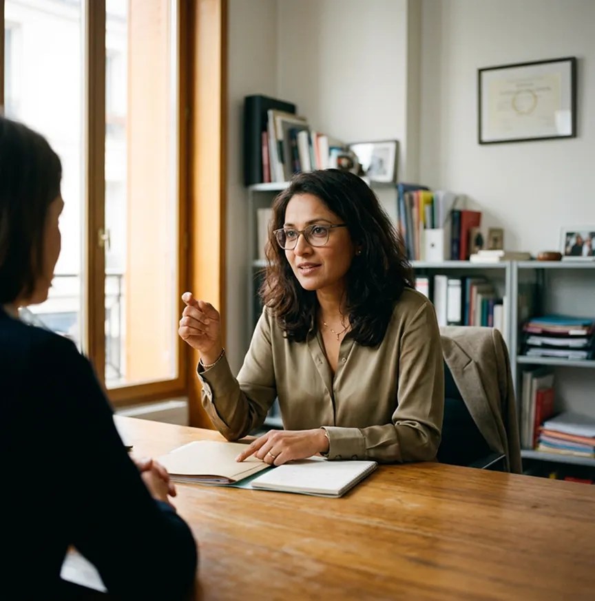 Professionnel libéral en consultation client | Mutuelle profession libérale