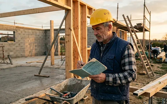 Chef de chantier BTP sur un site de construction analysant ses obligations décennale Spinetta SW Courtage