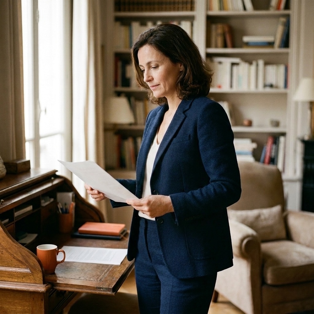Professionnelle libérale dans son cabinet consultant son contrat de prévoyance et sa protection de revenu, audit SW Courtage