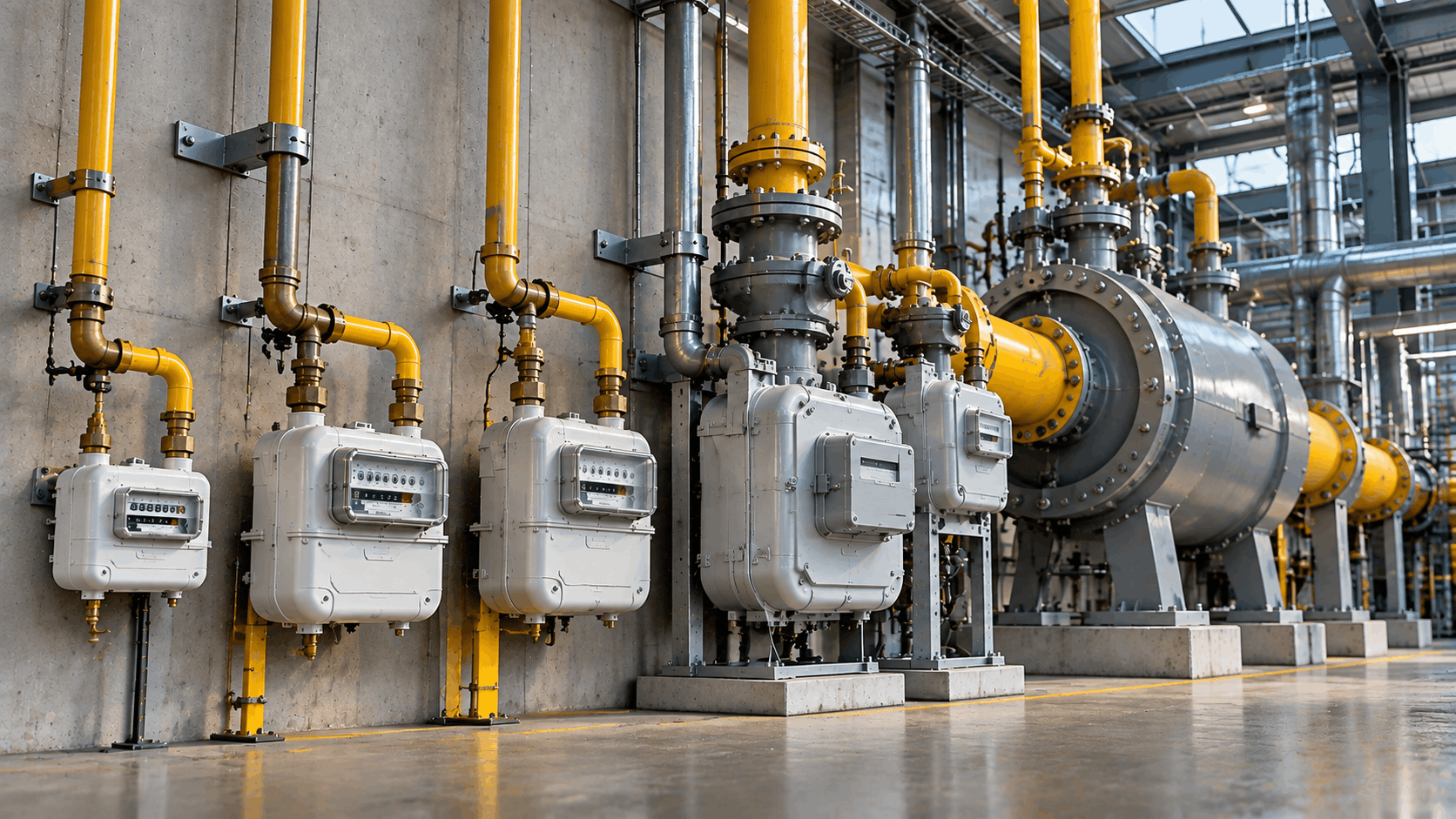 Industrial Gas Metering and Piping Room
