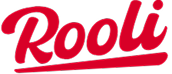 Rooli brand logo in red with an underline.