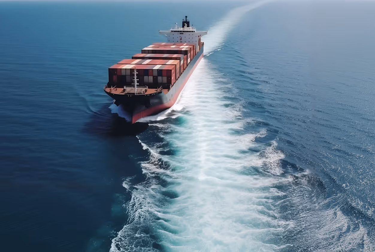 Porte-conteneurs assurant le transport maritime de marchandises