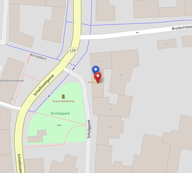 Lageplan der Praxis In Hebammenhände, Schulgasse 8, 2000 Stockerau