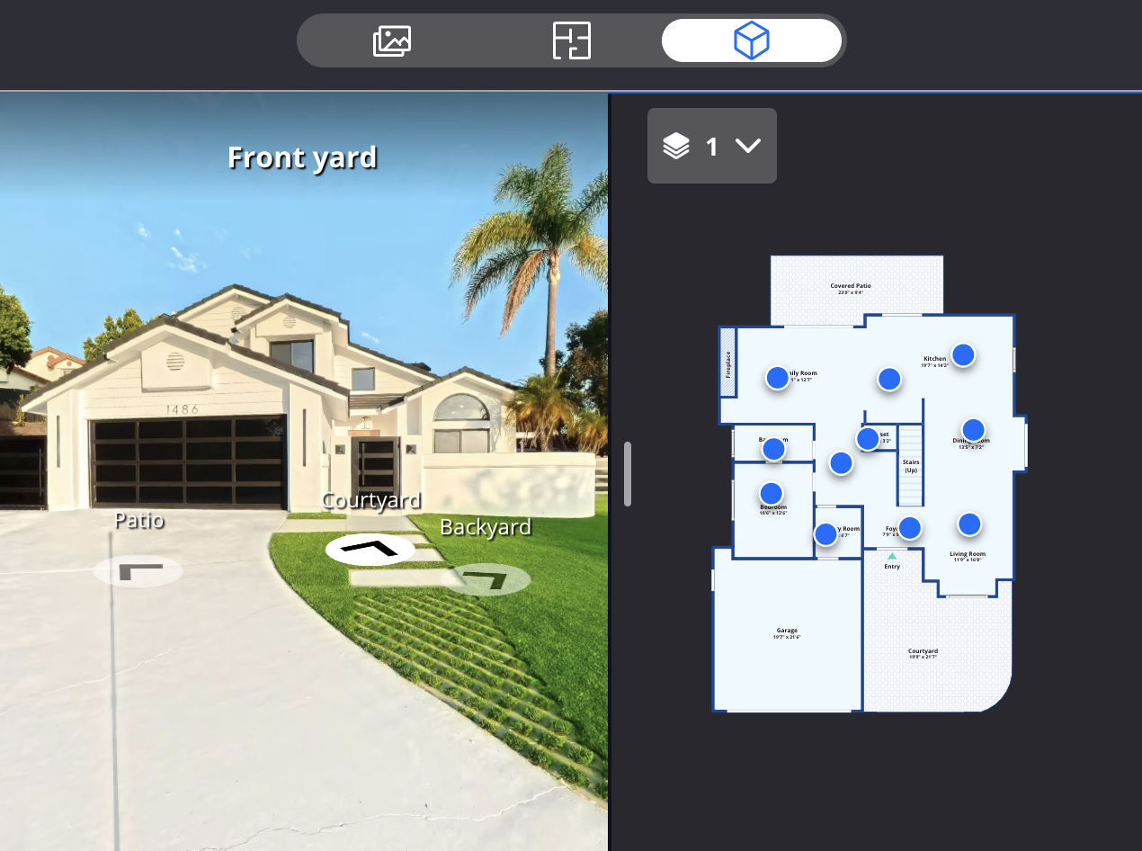 Golden-hour exterior of a Vista home with a Zillow 3D Home tour