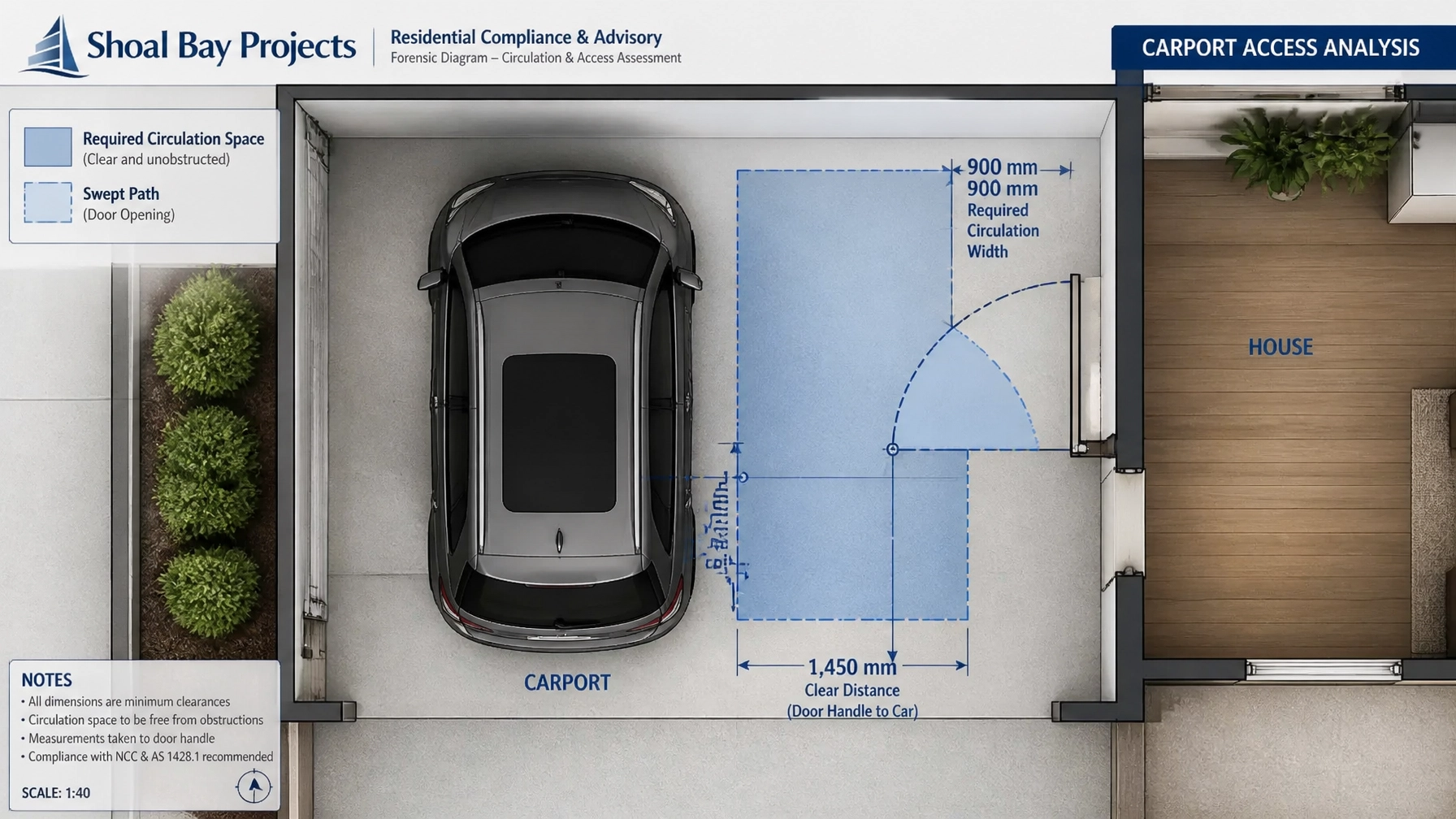 Carport Circulation and Swept Path