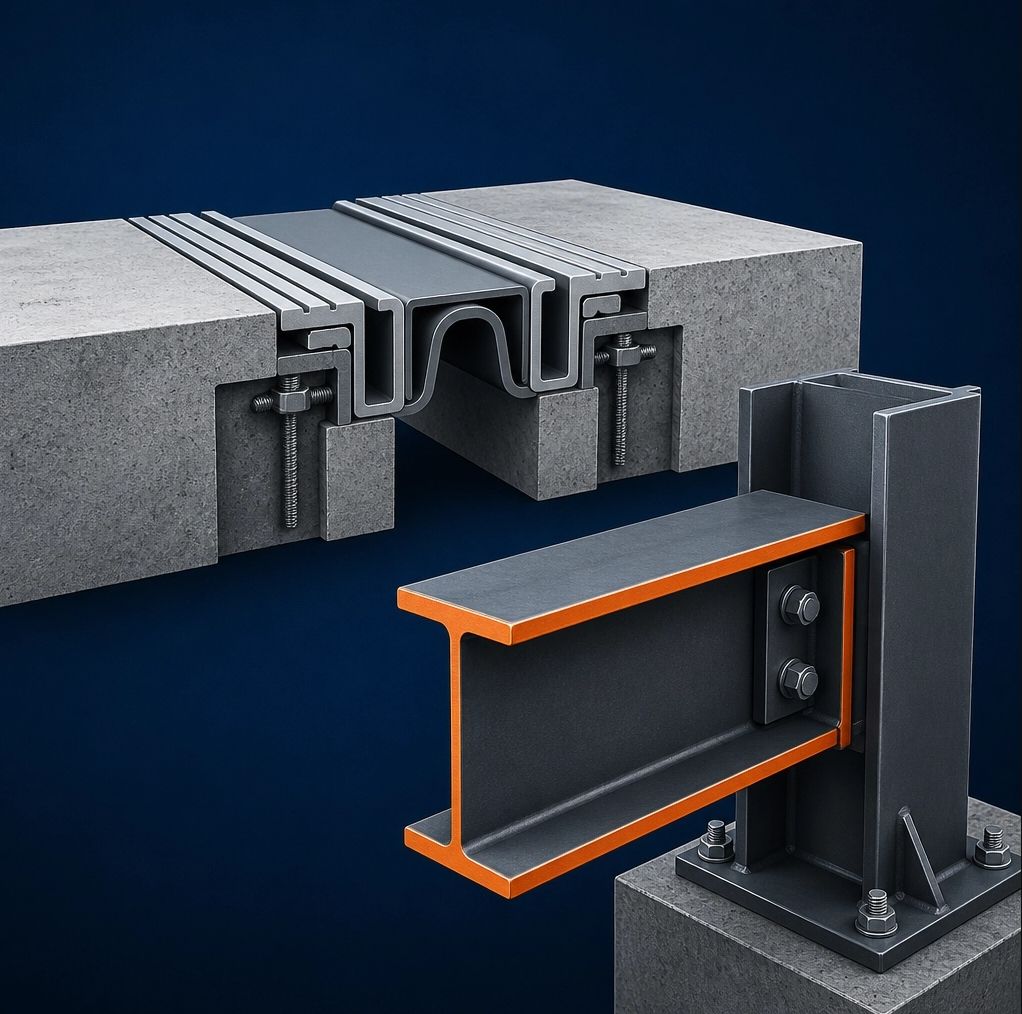 Forensic 3D architectural render showing the precision of a structural steel-to-concrete connection