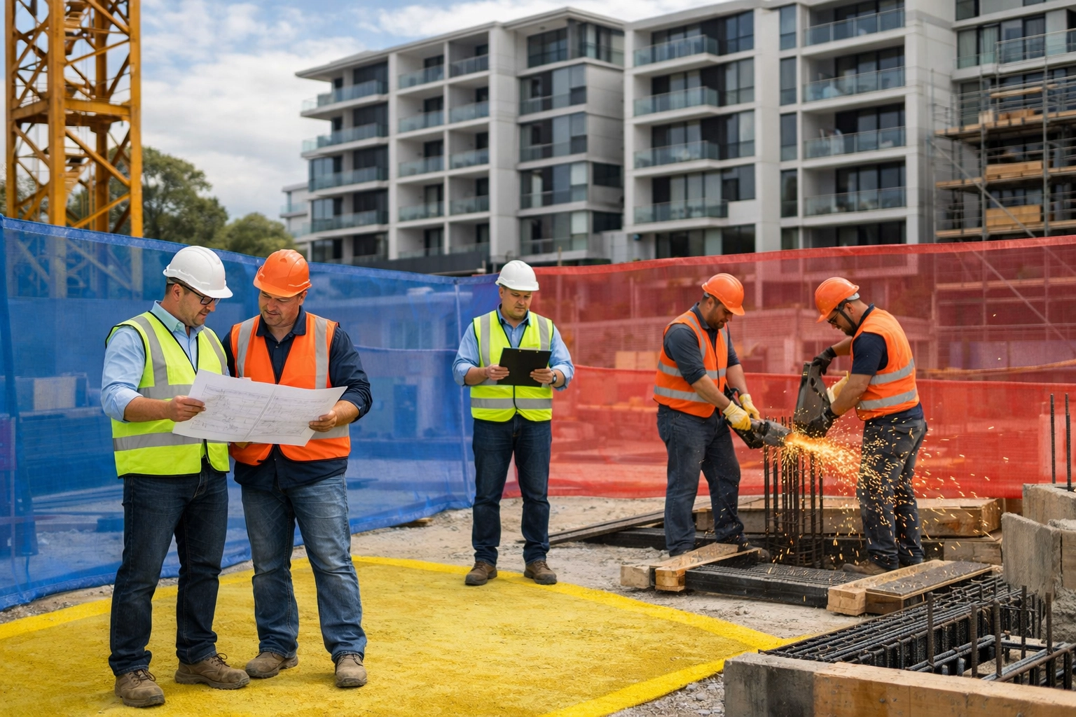Digital twin of an Australian construction site showing compliance zones